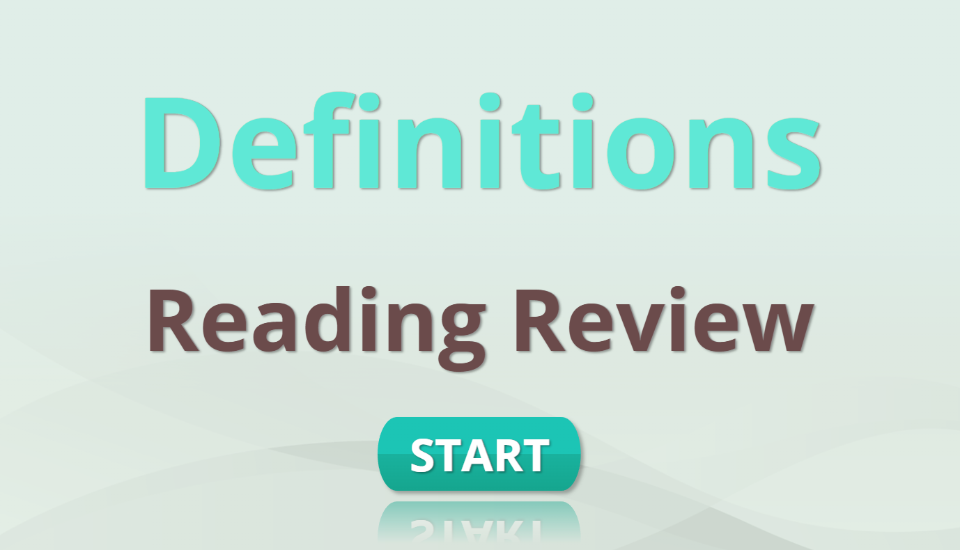 Definitions, Reading Review Interactive
